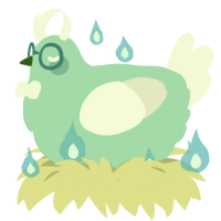 A mint and white chicken