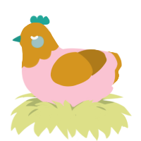 (unnamed), a rose and ochre chicken with a head pattern