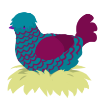 A sea and wine chicken with a lace pattern
