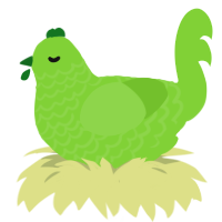 grass, a grass chicken with a lace pattern