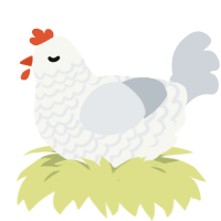 the gull, a white and mist chicken with a lace pattern