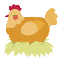 Applejack, a orange and honey chicken with a head pattern