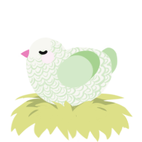 Tax Evasion, a white and gluppy chicken with a double-lace pattern