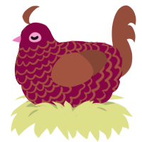 (unnamed), a maroon and russet chicken with a lace pattern