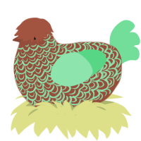 (unnamed), a russet and spring chicken with a double-lace pattern