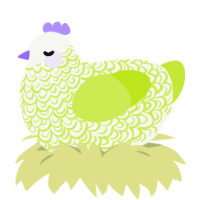 Limoncello, a white and lime chicken with a double-lace pattern