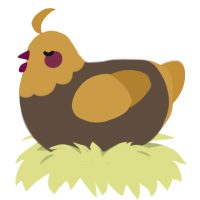 Refried Beans, a bark and gold chicken with a head pattern