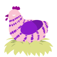 (unnamed), a rose and violet chicken with a bar pattern