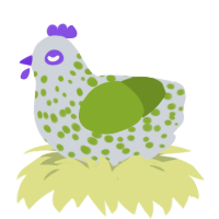 (unnamed), a mist and chartreuse chicken with a speckle pattern