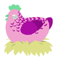 (unnamed), a pink and plum chicken with a half-lace pattern