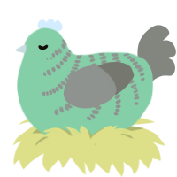A spring and ash chicken with a half-bar pattern