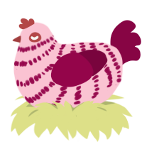 (unnamed), a rose and maroon chicken with a bar pattern