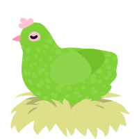 A grass chicken with a speckle pattern