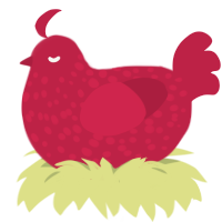 TRIPLE CRIM, a crimson chicken with a speckle pattern
