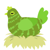 (unnamed), a chartreuse and grass chicken with a bar pattern