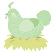 Basil, a gluppy chicken with a lace pattern