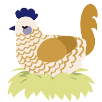 you, a cream and gold chicken with a lace pattern