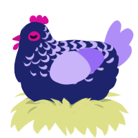 (unnamed), a navy and lilac chicken with a half-lace pattern
