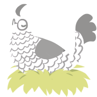 A lavender and grey chicken with a lace pattern
