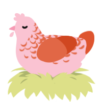 (unnamed), a rose and vermilion chicken with a half-lace pattern
