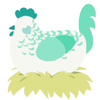 (unnamed), a white and mint chicken with a half-lace pattern