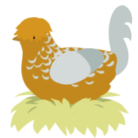 (unnamed), a ochre and silver chicken with a half-lace pattern