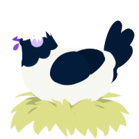 Thunder, a white and tumblr chicken with a head pattern