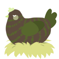 kiwi the food, a bark and olive chicken with a bar pattern
