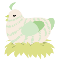 Muted Lemon, a cream and gluppy chicken with a bar pattern