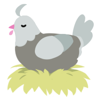 fork, a ash and silver chicken with a head pattern
