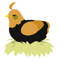 (unnamed), a black and orange chicken with a head pattern