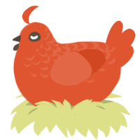kazoo, a vermilion chicken with a half-lace pattern
