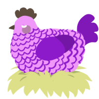 karaoke, a lavender and violet chicken with a lace pattern