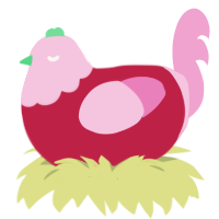 (unnamed), a crimson and pink chicken with a head pattern