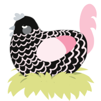 (unnamed), a black and rose chicken with a lace pattern
