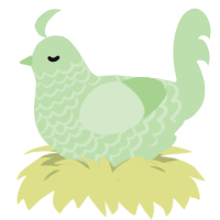 Meringue, a gluppy chicken with a lace pattern
