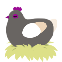 A grey and cream chicken