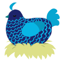 (unnamed), a navy and cerulean chicken with a lace pattern