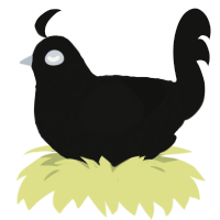 (unnamed), a black chicken with a lace pattern