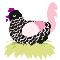party favors, a sable and rose chicken with a lace pattern