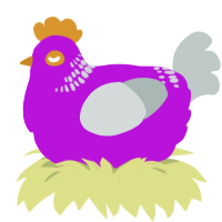 juice, a amethyst and silver chicken with a neck-band pattern