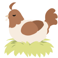 cupcake, a cream and brown chicken with a head pattern