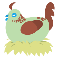 thicker mint, a gluppy and russet chicken with a neck-speckle pattern