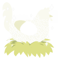 A white chicken with a double-lace pattern