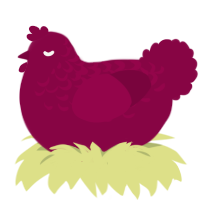 oh yea woo yea, a maroon chicken with a half-lace pattern