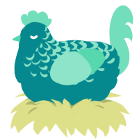 (unnamed), a teal and mint chicken with a half-lace pattern