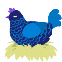 (unnamed), a navy and sapphire chicken with a lace pattern
