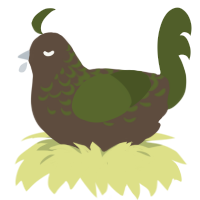 A bark and olive chicken with a half-lace pattern