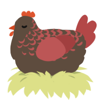 piloting license, a bark and red chicken with a half-lace pattern