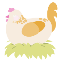 A orange and honey chicken with a neck-speckle pattern